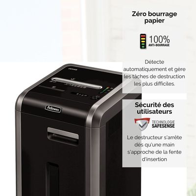 0043859642724-Fellowes Powershred 225Mi - destructeur de documents coupe croisée microparticules - 16 feuilles - Cor--4