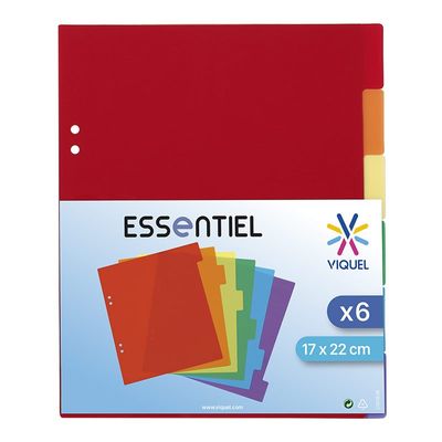 3135251840871-Viquel - Intercalaires 6 positions - 17 x 22 cm - polypropylène coloré--1