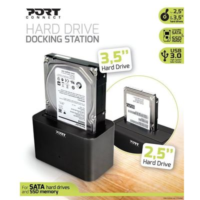 3567049000400-Port Connect - Station d'acceuil pour disque dur 2,5'' & 3,5'' - noir--1