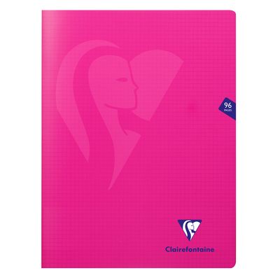 3329683133629-Clairefontaine Mimesys - Cahier polypro 24 x 32 cm - 96 pages - petits carreaux (5x5 mm) - rose--0