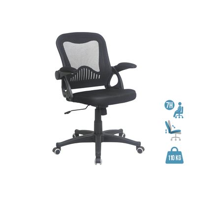 3397701202787-Fauteuil de bureau TEFERA - accoudoirs rabattables - noir--0