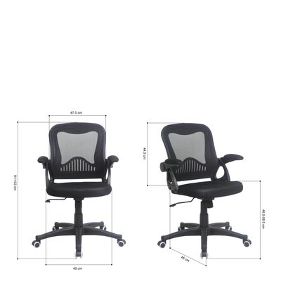3397701202787-Fauteuil de bureau TEFERA - accoudoirs rabattables - noir--8