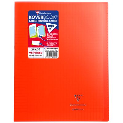 3037929814019-Clairefontaine Koverbook - Cahier polypro 24 x 32 cm - 96 pages - grands carreaux (Seyes) - disponible dans diff--4