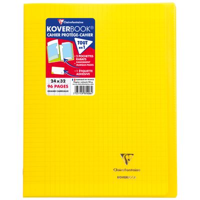 3037929814019-Clairefontaine Koverbook - Cahier polypro 24 x 32 cm - 96 pages - grands carreaux (Seyes) - disponible dans diff--5
