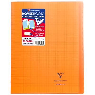 3037929814019-Clairefontaine Koverbook - Cahier polypro 24 x 32 cm - 96 pages - grands carreaux (Seyes) - disponible dans diff--6