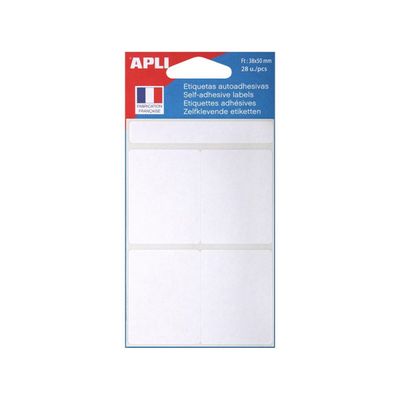 3270241119138-Apli Agipa - 28 Étiquettes adhésives blanches - 38 x 50 mm - réf 111913--0