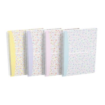 3020120113395-Oxford Floral - Carnet de notes à spirale - B5 - 120 pages - petits carreaux--0