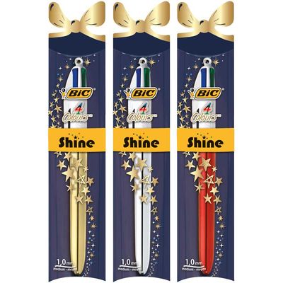 3086123427761-BIC 4 Couleurs Shine - Stylo à bille 4 couleurs - disponible dans différentes couleurs--0