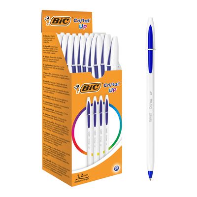 3086123494725-BIC Cristal UP - 20 Stylos à bille - bleu - pointe moyenne (1,2 mm)--0