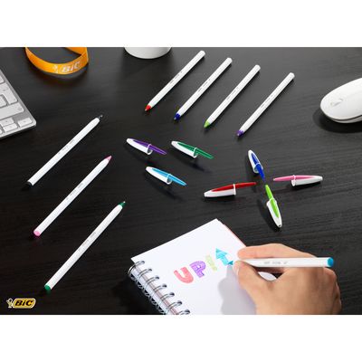 3086123494725-BIC Cristal UP - 20 Stylos à bille - bleu - pointe moyenne (1,2 mm)--5