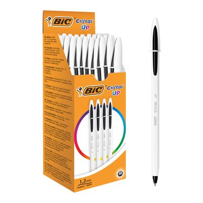 3086123494732-BIC Cristal UP - 20 Stylos à bille - noir - pointe moyenne (1,2 mm)--0