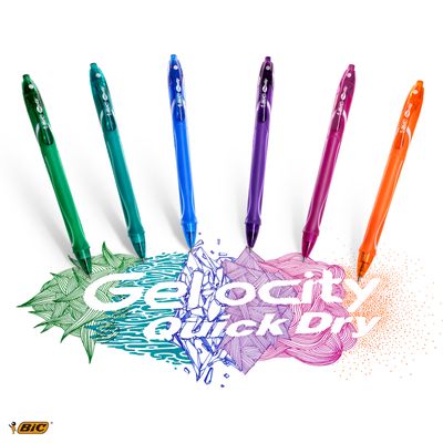 3086123498303-Bic Gelocity QuickDry - Pack de 12 rollers - 0,7 mm - bleu--6