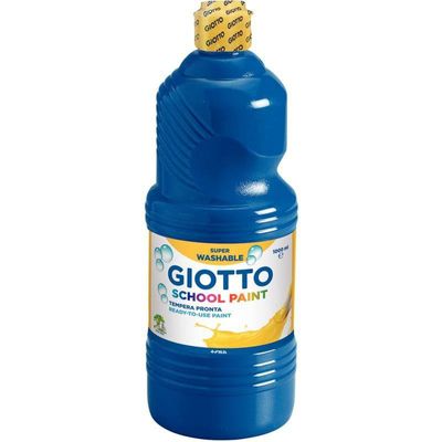 8000825977176-Giotto School - Gouache ultra lavable - bleu outremer - bouteille d'1 L--0