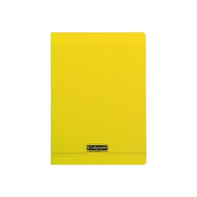 3210330183947-Calligraphe 8000 - Cahier polypro 24 x 32 cm - 192 pages - grands carreaux (Seyes) - jaune--0