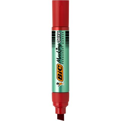 3086126633282-BIC ONYX 1891 XL - Marqueur permanent - pointe biseau large - rouge--0