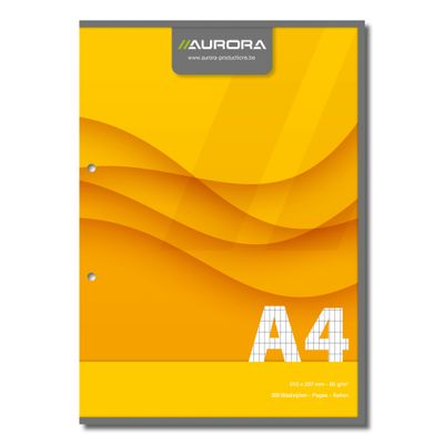5411028070817-Aurora - Bloc de cours A4 - quadrille 4x8 mm + marge - 200 pages - perforation 2 trous - 60g--0