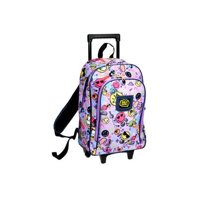 3281640452269-Smiley World Sac à dos à roulettes 41 cm violet 2 compartiments Alpa --0