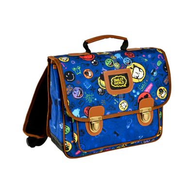 3281640452313-Smiley World Cartable 38 cm marine 1 compartiment Alpa --0