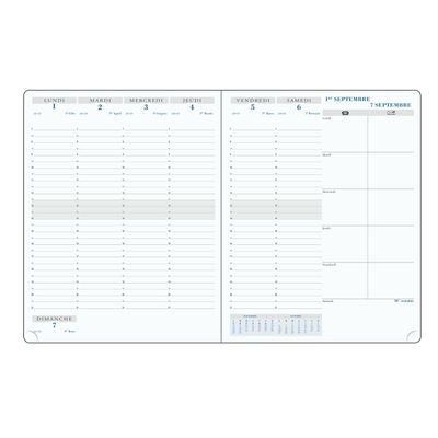 3660942060844-Agenda Tweed - 1 semaine sur 2 pages - 21 x 27 cm - 12 mois - disponible dans différentes couleurs - E--3