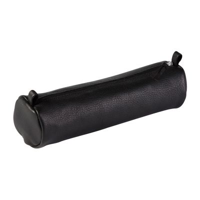 3329680083255-Clairefontaine - Trousse ronde - cuir noir vieilli--0