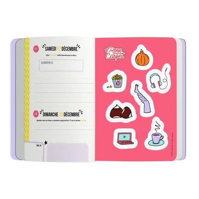 3664447048178-Agenda à élastique Rose Carpet - 1 jour par page - 12,5 x 17,5 cm - Oberthur--1