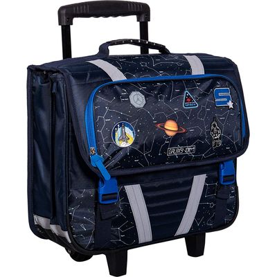 3661507024691-Cartable à roulettes Galaxy 41 cm 2 compartiments Kid'Abord --0