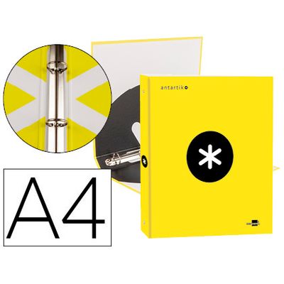 8423473596856-Antartik - Classeur à anneaux - Dos 40 mm - A4 - pour 225 feuilles - jaune fluorescent--0