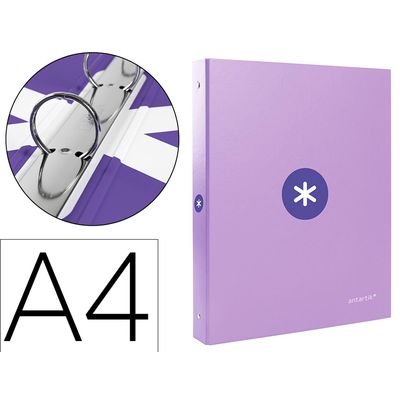 8423473596870-Antartik - Classeur à anneaux - Dos 40 mm - A4 - pour 225 feuilles - violet--0
