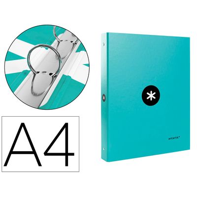 8423473793163-Antartik - Classeur à anneaux - Dos 40 mm - A4 - pour 225 feuilles - turquoise--0