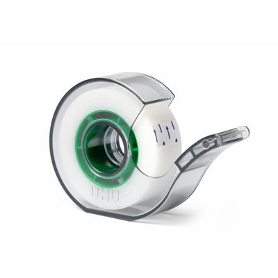 4026700363951-UHU Rollafix - Ruban adhésif avec dévidoir - invisible - 19 mm x 30 m (25m + 5m offert)--1