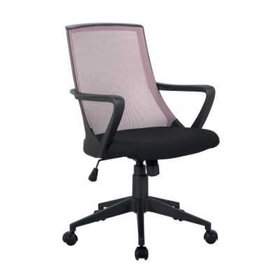 3700339883455-Fauteuil de bureau ALEX - accoudoirs fixes - Noir et rose--2