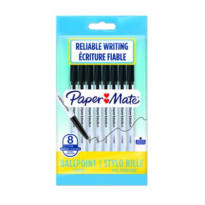 3026980843762-Paper Mate 045 - 8 Stylos à bille - noir--0