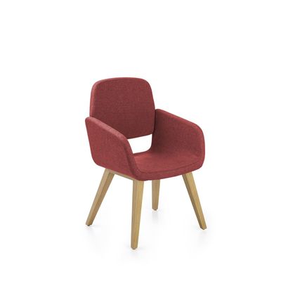 2012349446850-Chaise AITA - dossier bas - piètement bois - tissu rouge--0