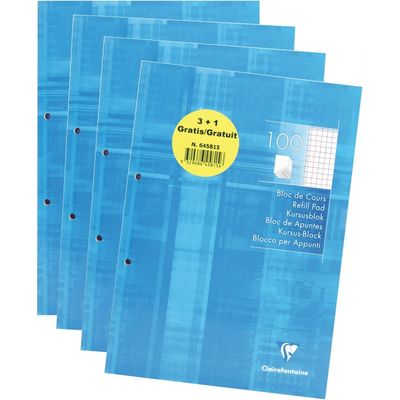 3329686458156-Clairefontaine - 4 Blocs de cours A4 + - 160 pages - petits carreaux (5x5 mm)--0