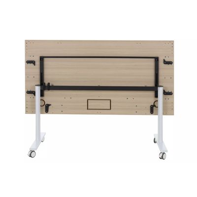 3483600874726-Table de réunion mobile et rabattable YES ! - 180 cm - Pieds blancs - Chêne--1