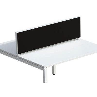 3660141254532-Ecran de séparation cadre aluminium H33 x L140 cm - cadre aluminium blanc - toile noir--0