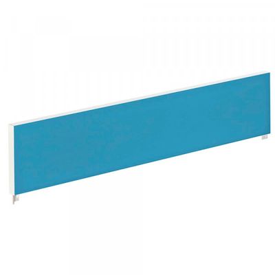 3660141254594-Ecran de séparation cadre aluminium H33 x L140 cm - cadre aluminium blanc - toile bleu--0