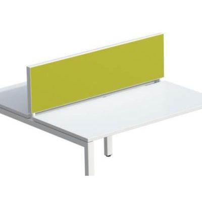 3660141254624-Ecran de séparation cadre aluminium H33 x L140 cm - cadre aluminium blanc - toile vert--0