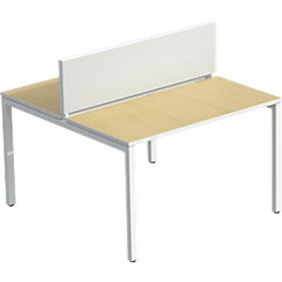3660141254686-Ecran de séparation cadre aluminium H33 x L140 cm - cadre aluminium blanc - toile blanc--0