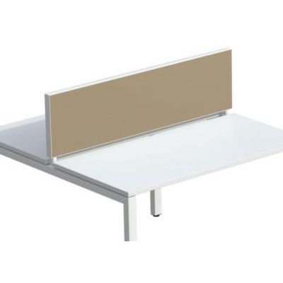 3660141254716-Ecran de séparation cadre aluminium H33 x L140 cm - cadre aluminium blanc - toile sable--0