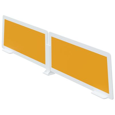 3660141256208-Lot de 2 écrans de séparation en polystyrène - H35 x L80 cm - orange--0