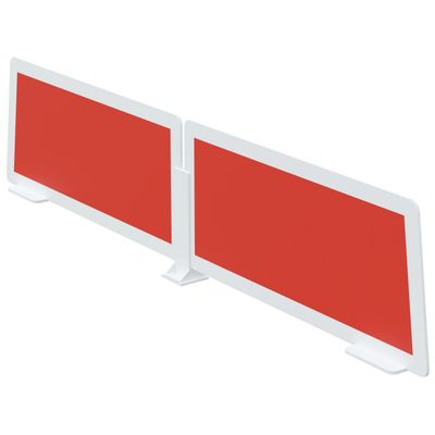 3660141256239-Lot de 2 écrans de séparation en polystyrène - H35 x L80 cm - rouge--0