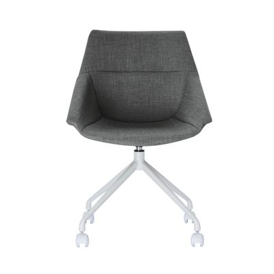 3660141233001-Lot de 2 chaises LUGE - pieds blancs sur roulettes - anthracite--0