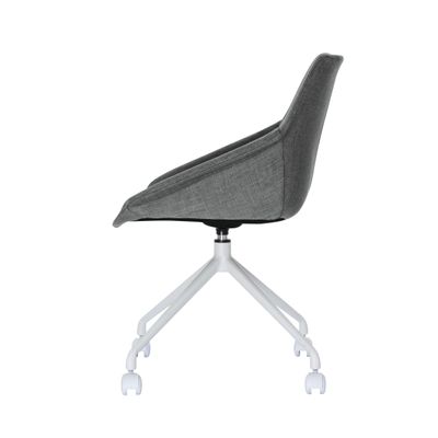 3660141233001-Lot de 2 chaises LUGE - pieds blancs sur roulettes - anthracite--2