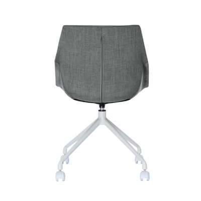 3660141233001-Lot de 2 chaises LUGE - pieds blancs sur roulettes - anthracite--3