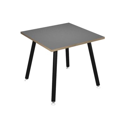 2012349511893-Table haute - 80 x 80 x 105 cm - Pieds métal noirs - Anthracite chants chêne--0