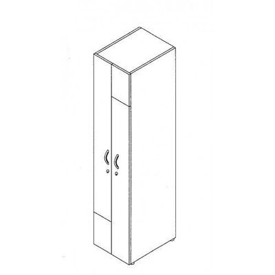 2012349514566-Armoire vestiaire 2 portes - H185 x L40 x P52 cm - Blanc--1