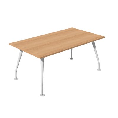 2012349514863-Table de réunion PLAZA - L160 x H72 x P90 - Pieds métal - Plateau hêtre--0