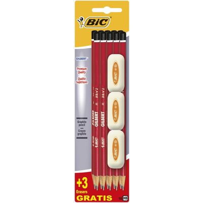 3086123238886-BIC - Pack de 10 crayons graphites HB + 3 gommes--0