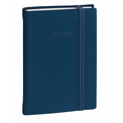 3371010439591-Agenda à élastique Silk - 1 jour par page - 12 x 17 cm - bleu marine - Quo Vadis--0